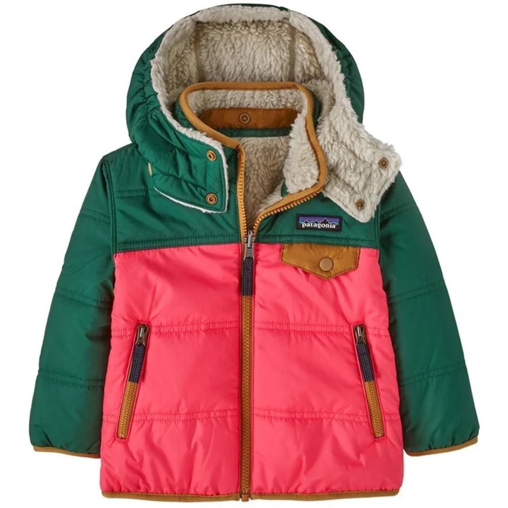 NWOT Patagonia Kids' Reversible Green and Pink Jacket